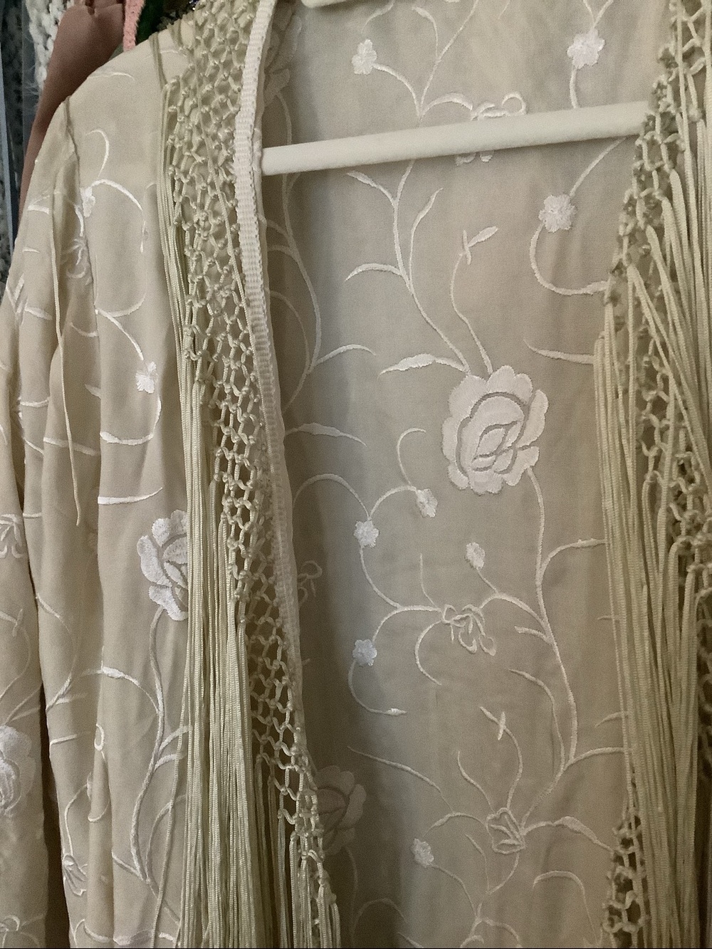 Free People Ivory Embroidered Fringe Kimono white and ivory - Picture 6 of 9